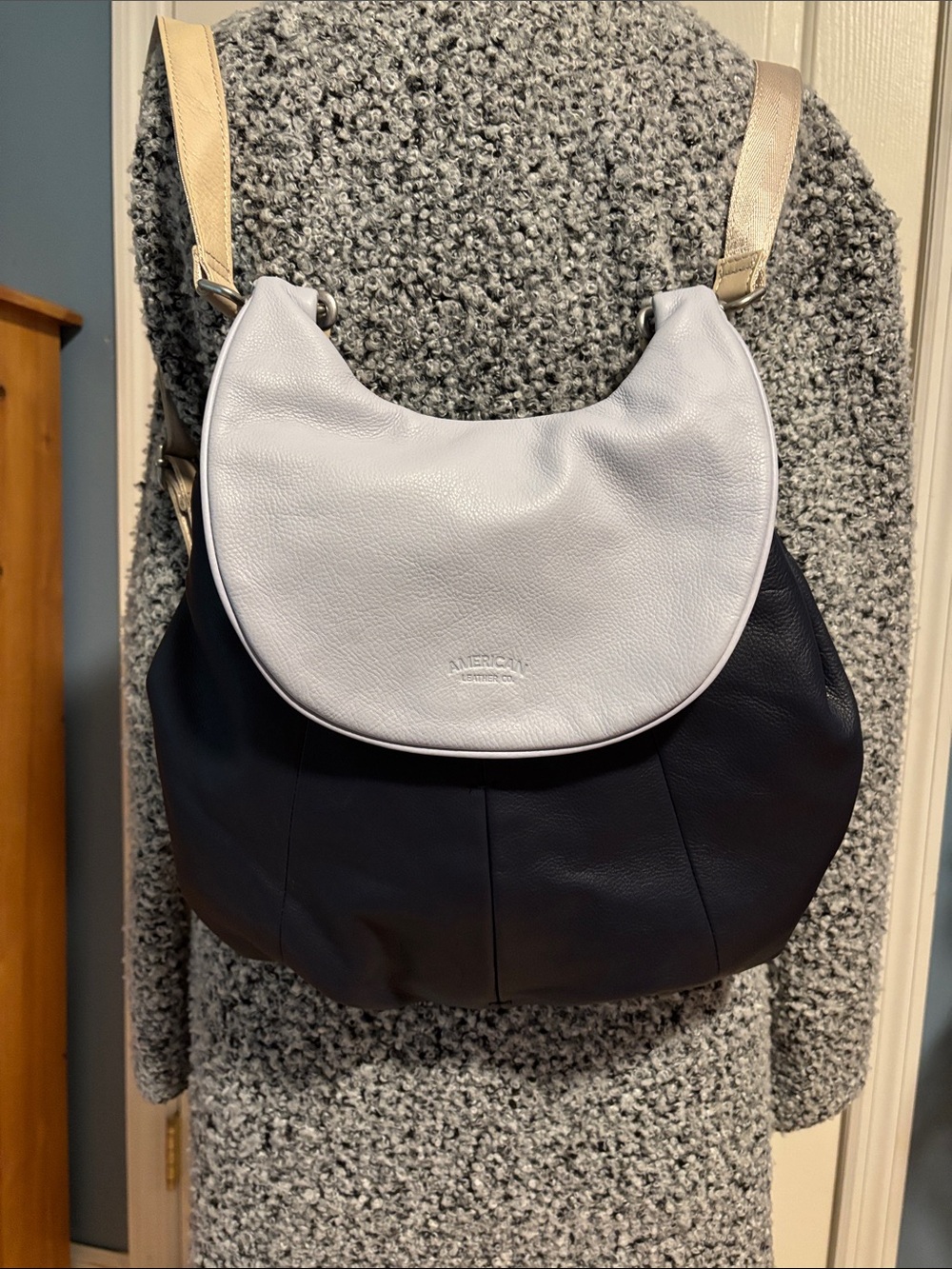 American Leather Co Catalyna Convertible Two/Toned Blue 2in 1 Bag